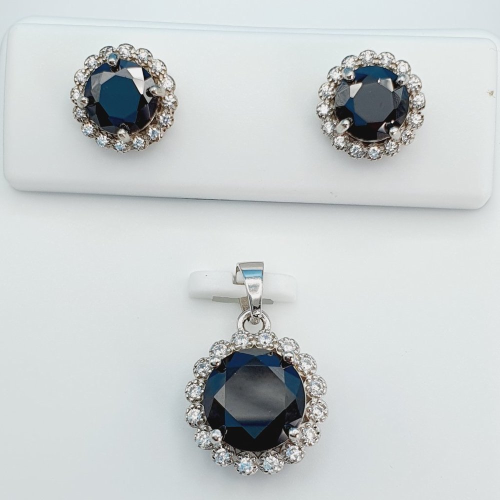 "925 Sterling Silver Cubic Zircon Jewelry Set, UU1P7A7038